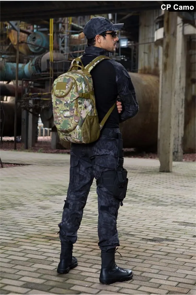 UNISTRENGH 25L Backpack Military Tactical Daypack Water-resistance Assault Gear Rucksack for Hunting Trekking Travelling (CP Camo)
