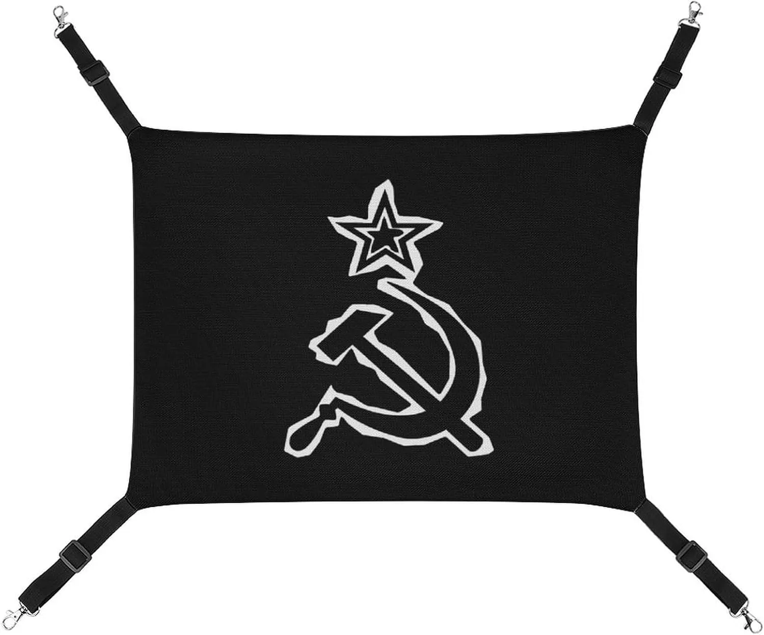 USSR Hammer and Sickle Cat Hanging Hammock Soft Breathable Pet Cage Dog Hammock with Adjustable Straps and Metal Hooks