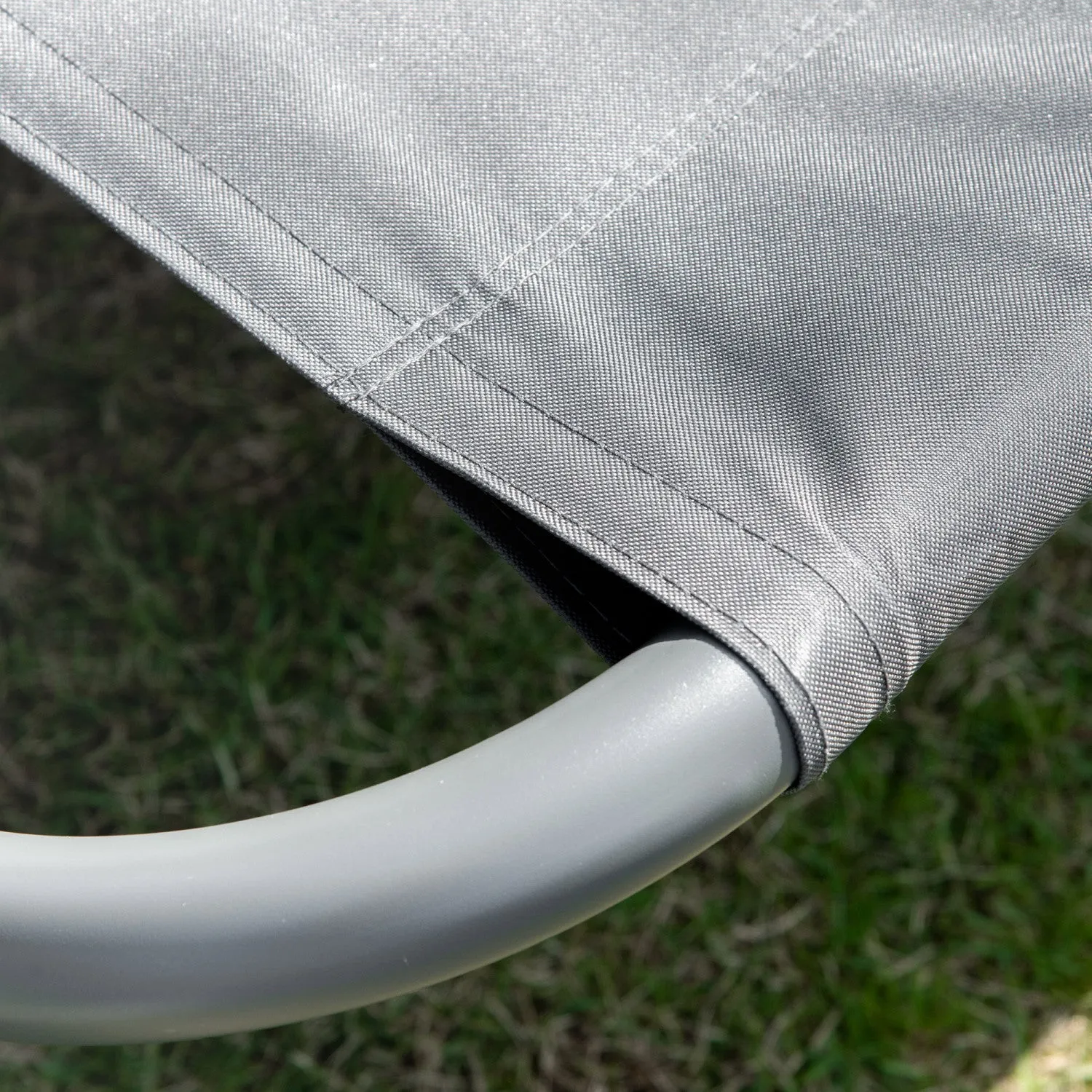 Utsunny Double Patio Lounger With Adjustable Canopy Grey