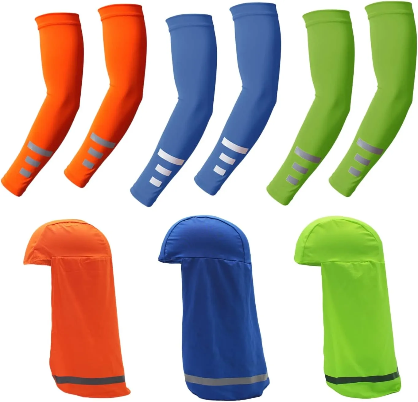 UV Sun Protection Compression Arm Sleeves Balaclava Face Mask Cooling Sport Sleeves for Men Women Outdoor Essential