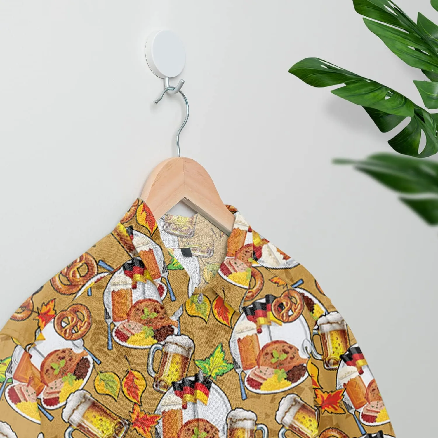 V-DECORPARKS Tropical Beer Men's Hawaiian Shirts Short Sleeve Custom Button Down America Patriotic Hawaiian Shirt