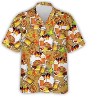 V-DECORPARKS Tropical Beer Men's Hawaiian Shirts Short Sleeve Custom Button Down America Patriotic Hawaiian Shirt