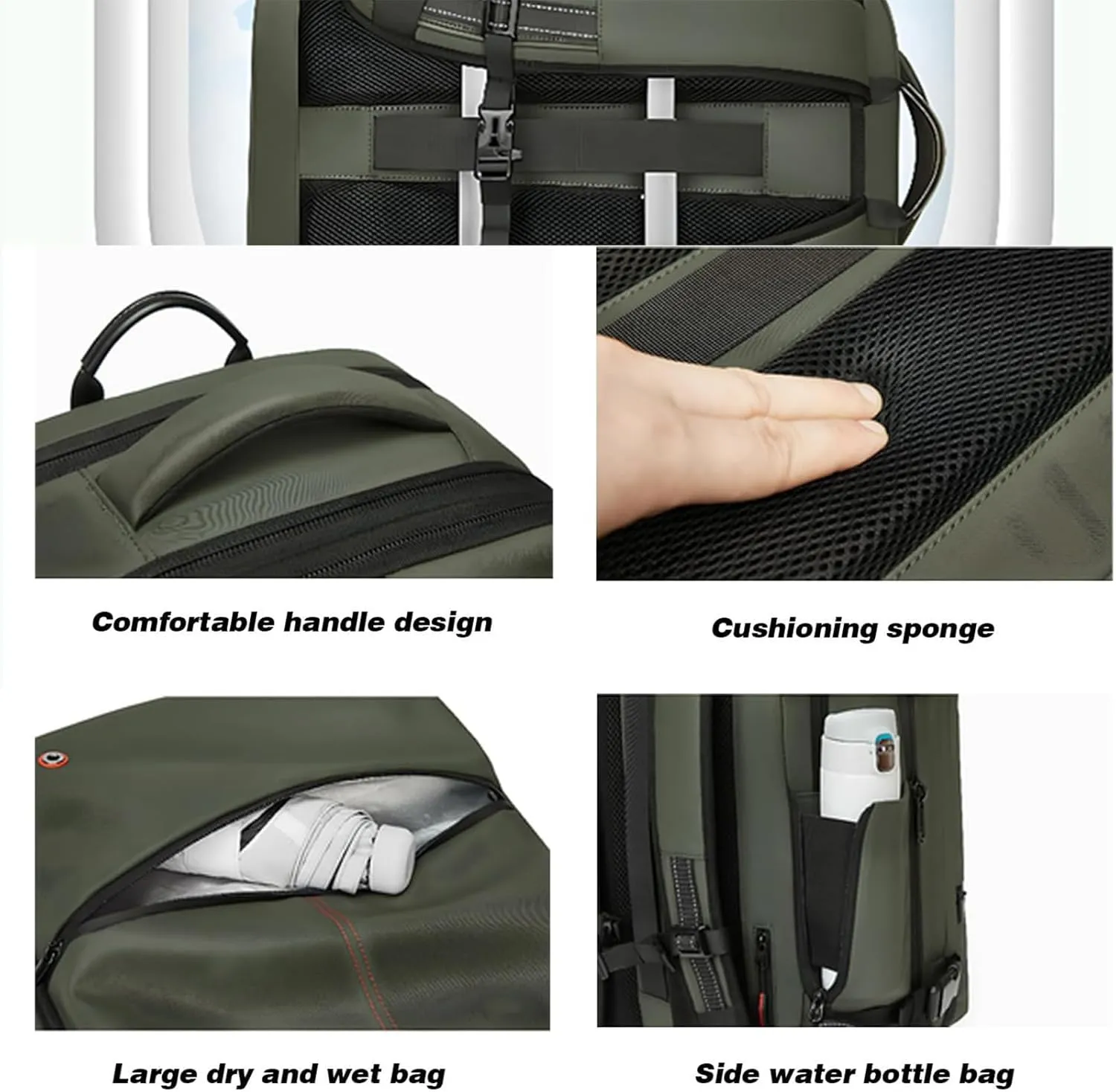 Vaccage - Vaccage Backpack, 60L Expandable Vacpack Backpack Vacuum Compression, Large Capacity Anti Theft Travel Back Pack (Gray)