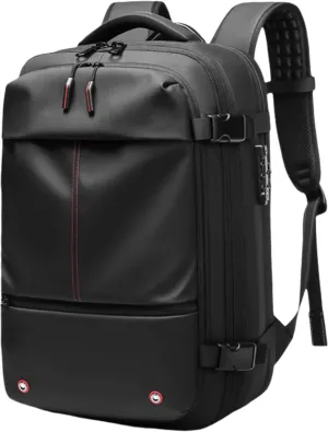 Vacpack Backpack, Airbag Backpack, Backpack with Vacuum Compression, Airpack Backpack with Pump, 60L Large Capacity Waterproof Anti-Theft Travel Backpack (A-Black)