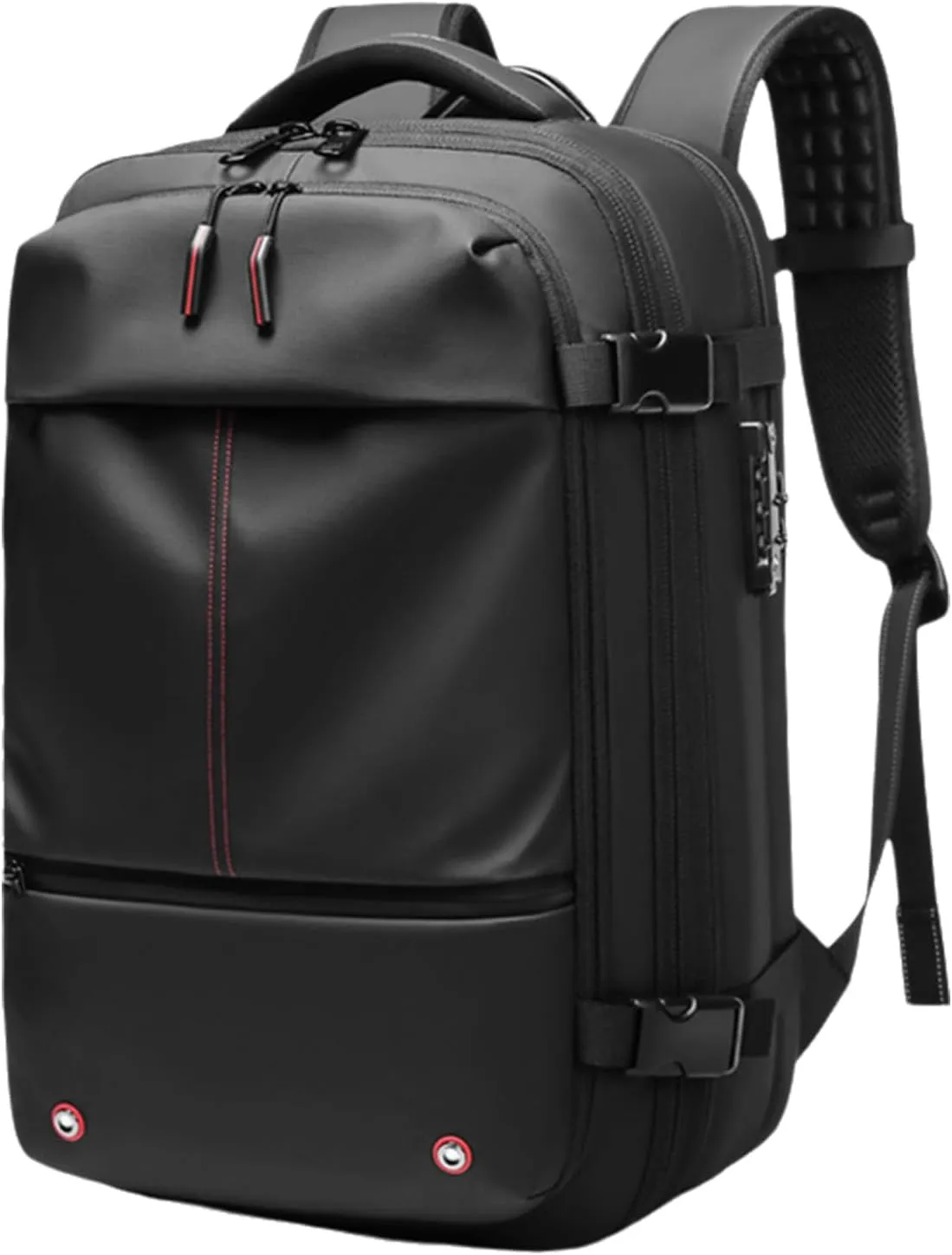 Vacpack Backpack, Airbag Backpack, Backpack with Vacuum Compression, Airpack Backpack with Pump, 60L Large Capacity Waterproof Anti-Theft Travel Backpack (A-Black)