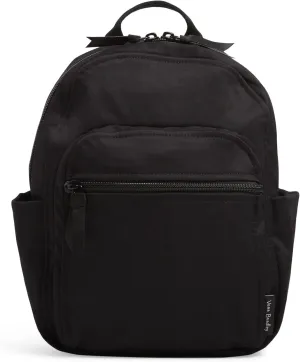 Vera Bradley Women's Cotton Small Backpack, Classic Black, One Size