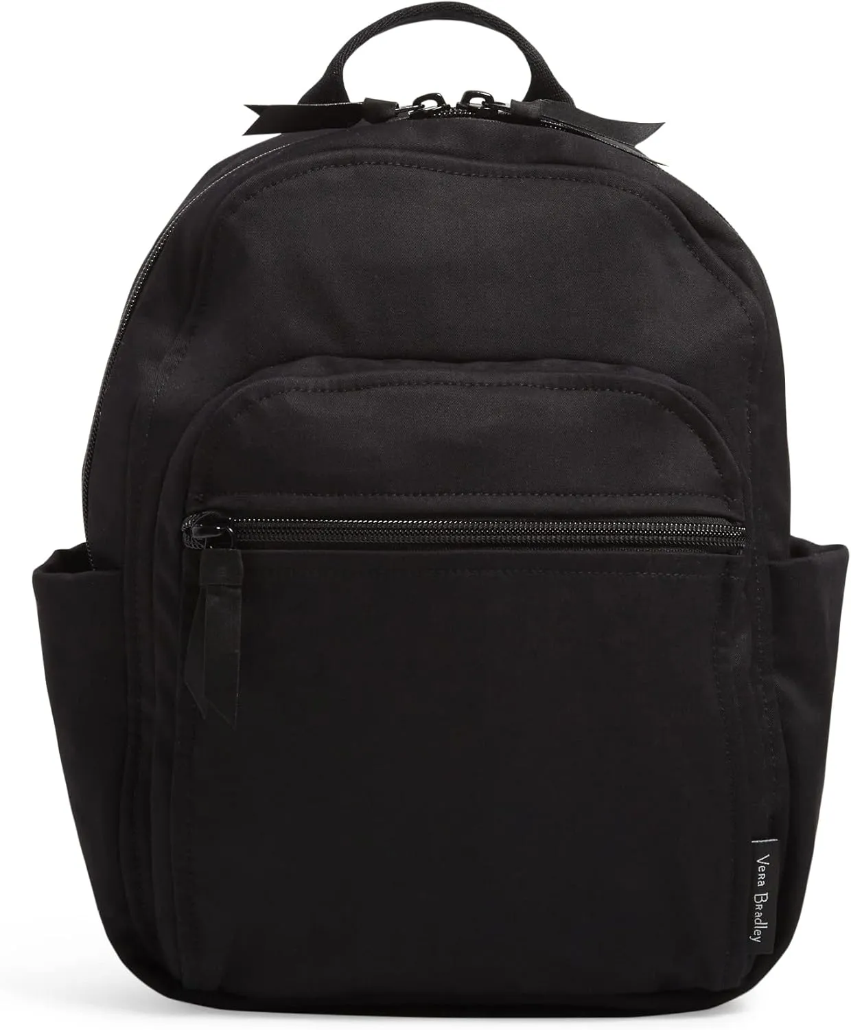 Vera Bradley Women's Cotton Small Backpack, Classic Black, One Size