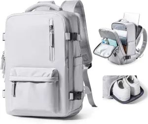 VGCUB Large Travel Backpack Bag for Women Men,Carry on Backpack,17 Inch Laptop Business Work Waterproof Backpack with Laptop Compartment,Person Item Flight Approved,Mochila de Viaje,Grey Large