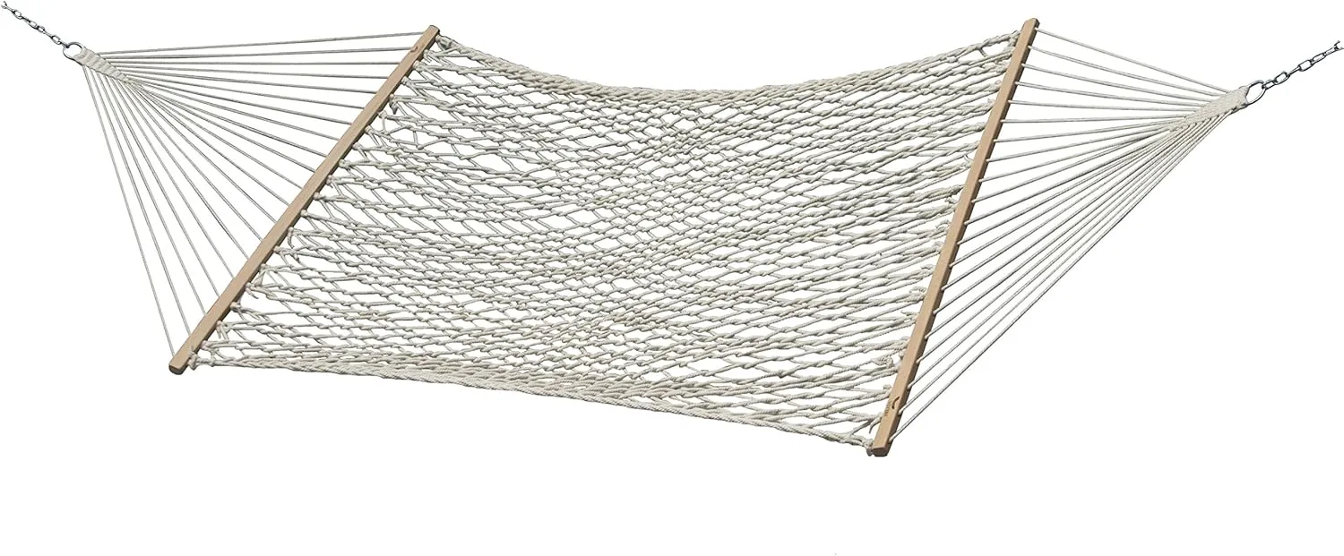 Vivere Classic Double Cotton Rope Style Hammock - 450 lb Weight Capacity