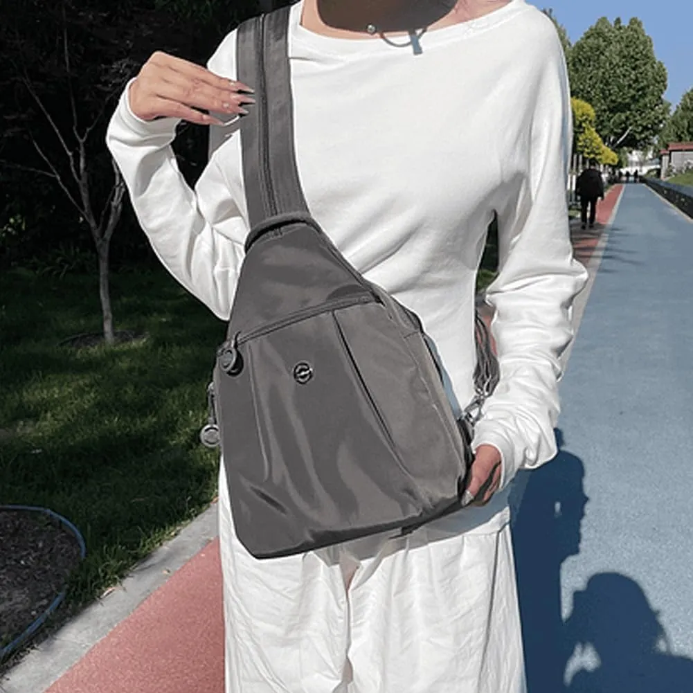 Vovtva Backpack Chest Bags Double Zipper Large Capacity, Street-Lite-Chic Versatile Travel Bag,Multi-Compartment Backpack (Gray)