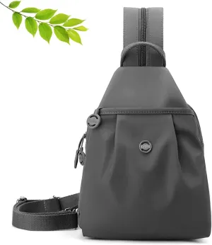 Vovtva Backpack Chest Bags Double Zipper Large Capacity, Street-Lite-Chic Versatile Travel Bag,Multi-Compartment Backpack (Gray)