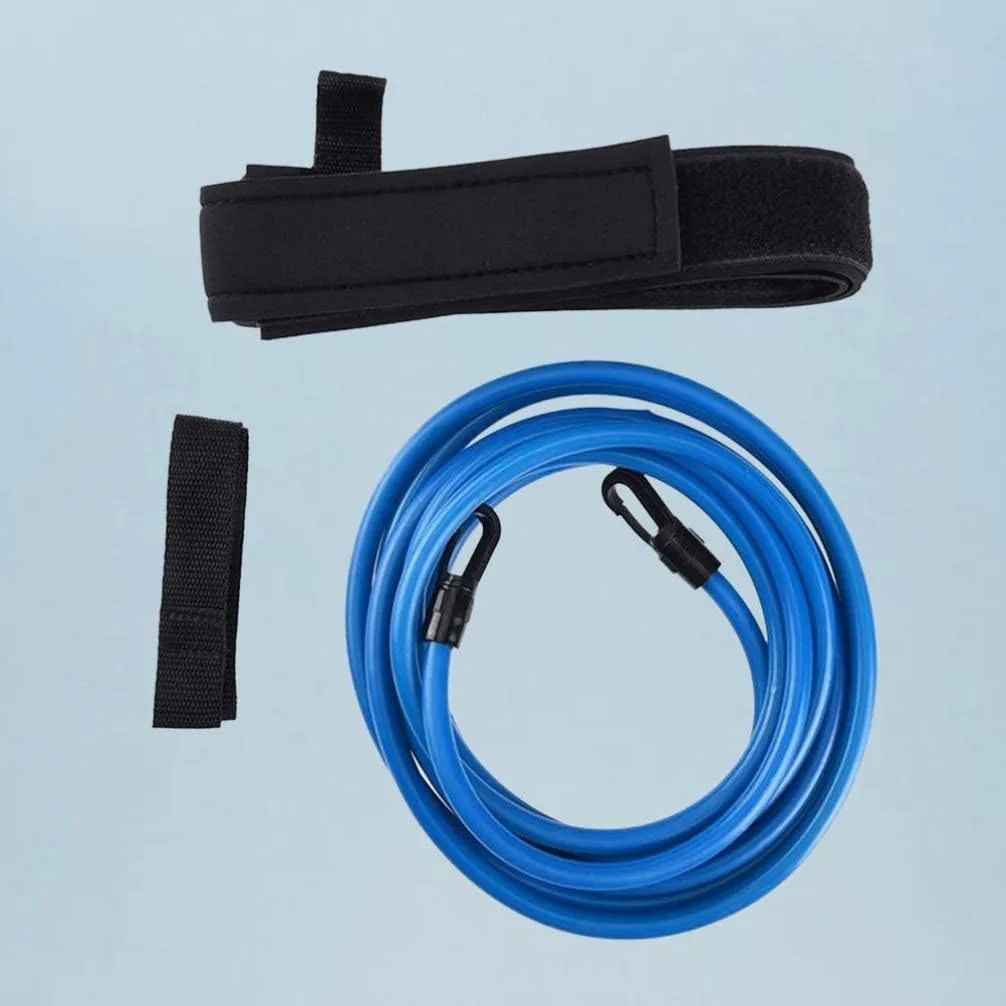 Wakauto Swim Training Belt, 4M Swim Resistance Tether, Swim Harness Stationary Static Band Bungee Swim Cords (2/3/4 Meter)