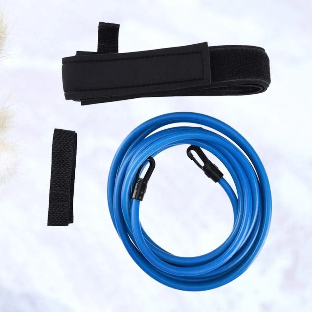Wakauto Swim Training Belt, 4M Swim Resistance Tether, Swim Harness Stationary Static Band Bungee Swim Cords (2/3/4 Meter)