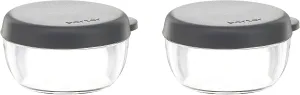 W&P Porter Dressing Container w/ Lid |Charcoal 1.5 Ounces (Pack of 2) | Leak & Spill Proof, Salad Dressing, Salt, Toppings, Food Storage, Airtight, Microwave and Dishwasher Safe, BPA-Free, (WP-PDR-CH)