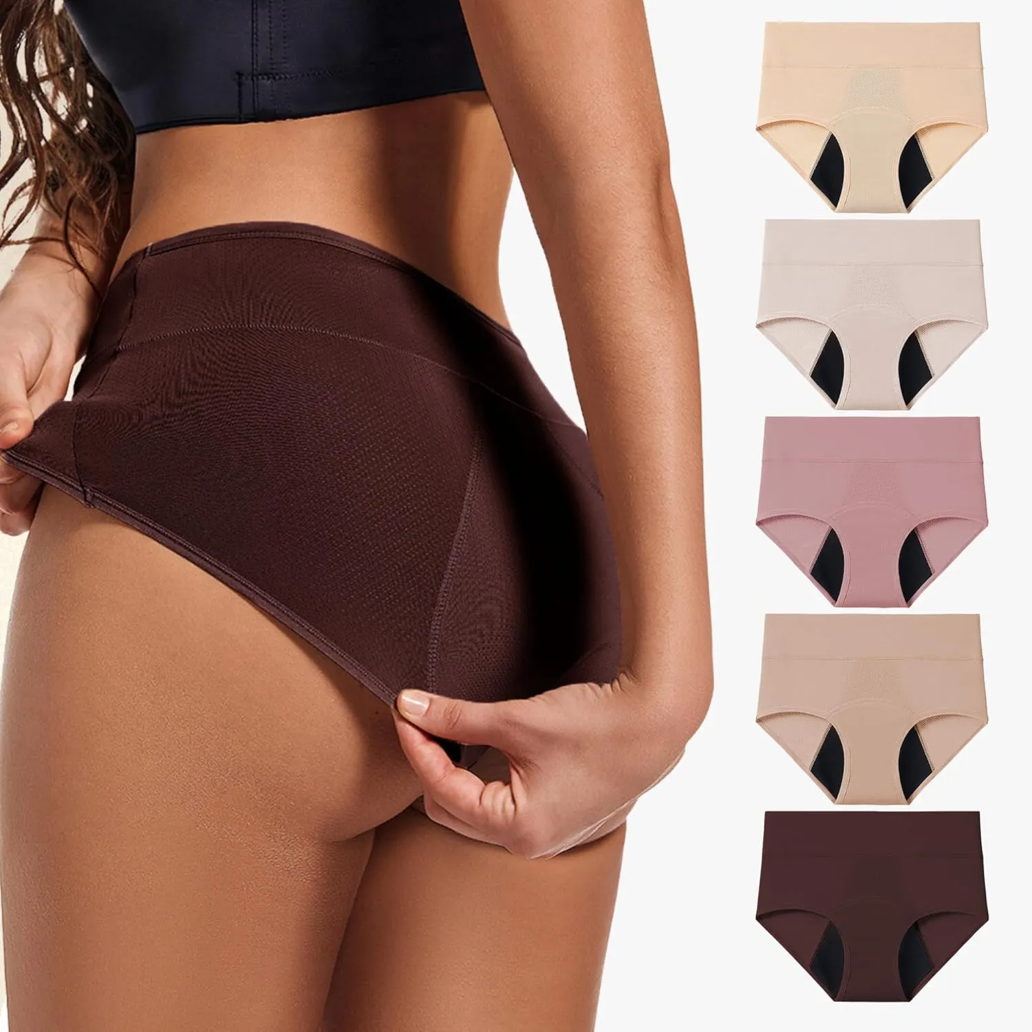 Washable & Reusable Incontinence Underwear for Women Over 60 - Leakproof, Discreet, Absorbent, Machine-Washable Panties (Comfort Plus, 3XL, Pack of 5)