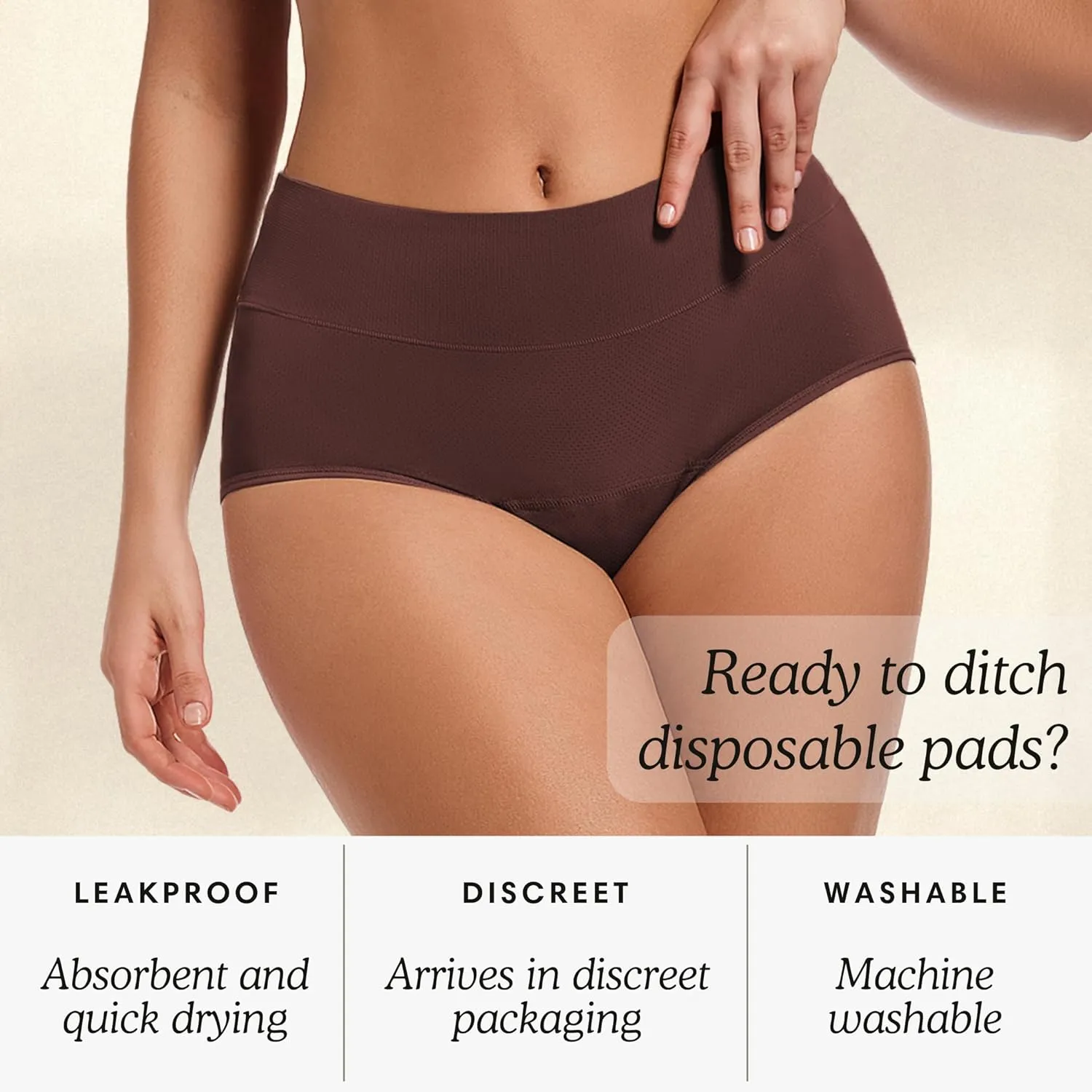 Washable & Reusable Incontinence Underwear for Women Over 60 - Leakproof, Discreet, Absorbent, Machine-Washable Panties (Comfort Plus, 3XL, Pack of 5)