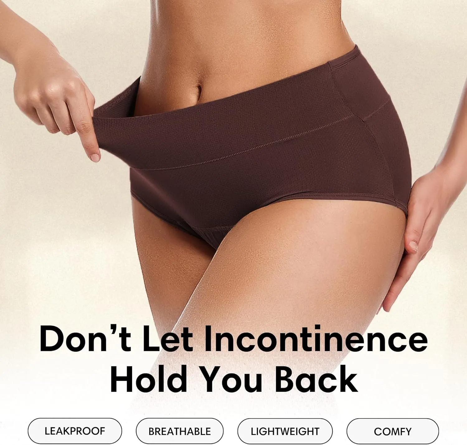 Washable & Reusable Incontinence Underwear for Women Over 60 - Leakproof, Discreet, Absorbent, Machine-Washable Panties (Comfort Plus, 3XL, Pack of 5)