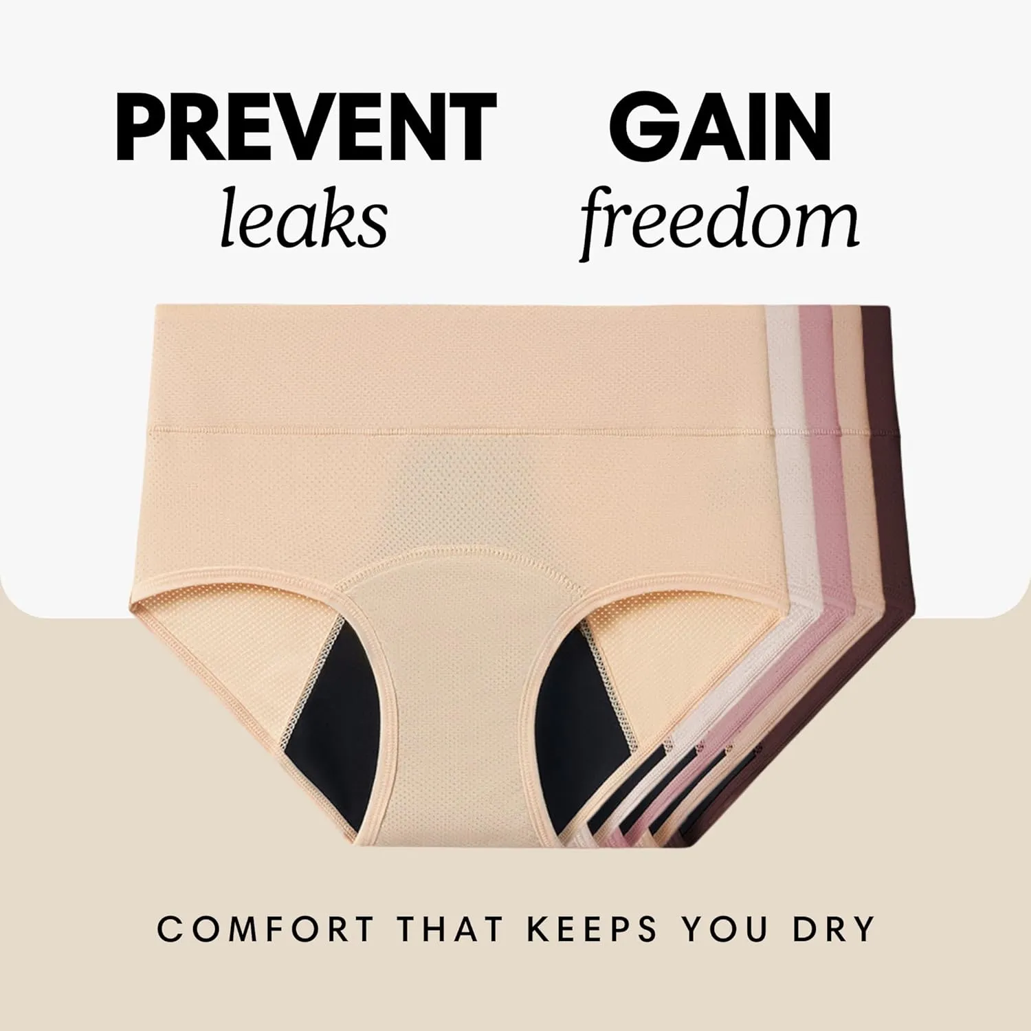 Washable & Reusable Incontinence Underwear for Women Over 60 - Leakproof, Discreet, Absorbent, Machine-Washable Panties (Comfort Plus, 3XL, Pack of 5)