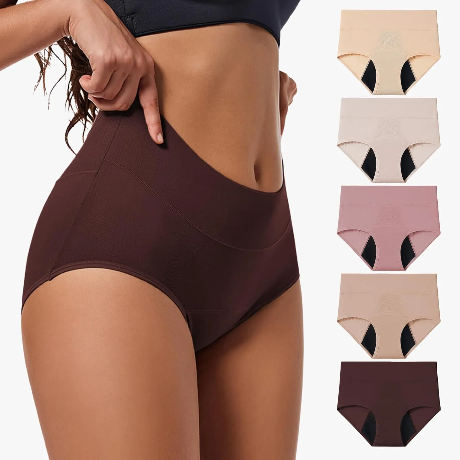 Washable & Reusable Incontinence Underwear for Women Over 60 - Leakproof, Discreet, Absorbent, Machine-Washable Panties (Comfort Plus, 3XL, Pack of 5)