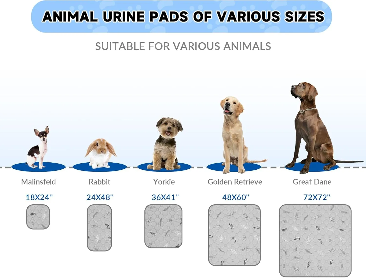 Washable Pee Pads for Dogs 2-Pack Reusable Puppy Pads Pet Training Pads, Waterproof Dog Pee Pads for Crate, Whelping Pad, Non-Slip Protects Against Urine Leakage (Leaves - Light Grey, 31x36)