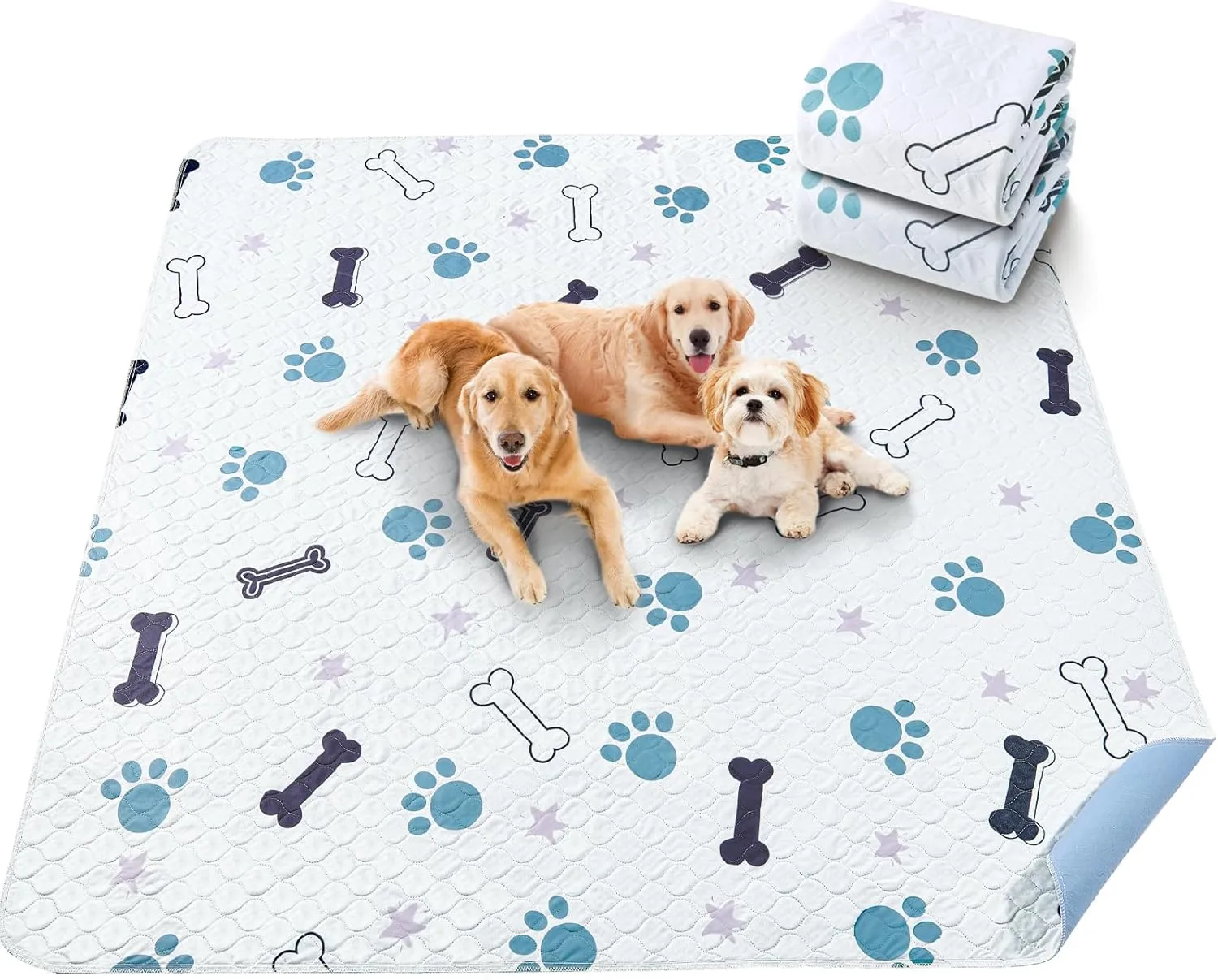 Washable Pee Pads for Dogs, 2 Pack Reusable Puppy Training Pads, Durable and Absorbent Whelping Pads, Waterproof Pet Training Pads