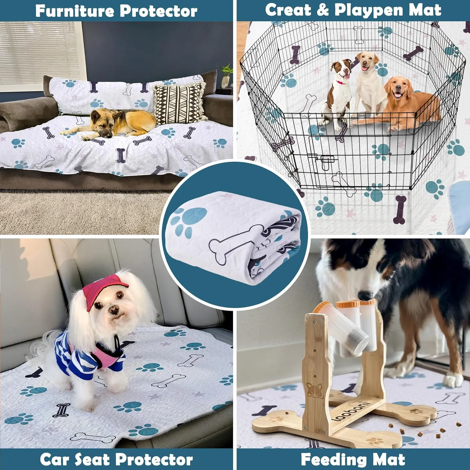 Washable Pee Pads for Dogs, 2 Pack Reusable Puppy Training Pads, Durable and Absorbent Whelping Pads, Waterproof Pet Training Pads