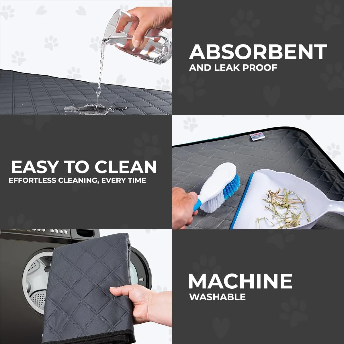 Washable Rabbit & Guinea Pig Cage Liners for Midwest, 24"x47", 2 PCS, Easy to Clean Unlike Fleece, Absorbent & Waterproof Guinea Pig Bedding and Non-Slip Pee Pads & Rabbit Floor Mats