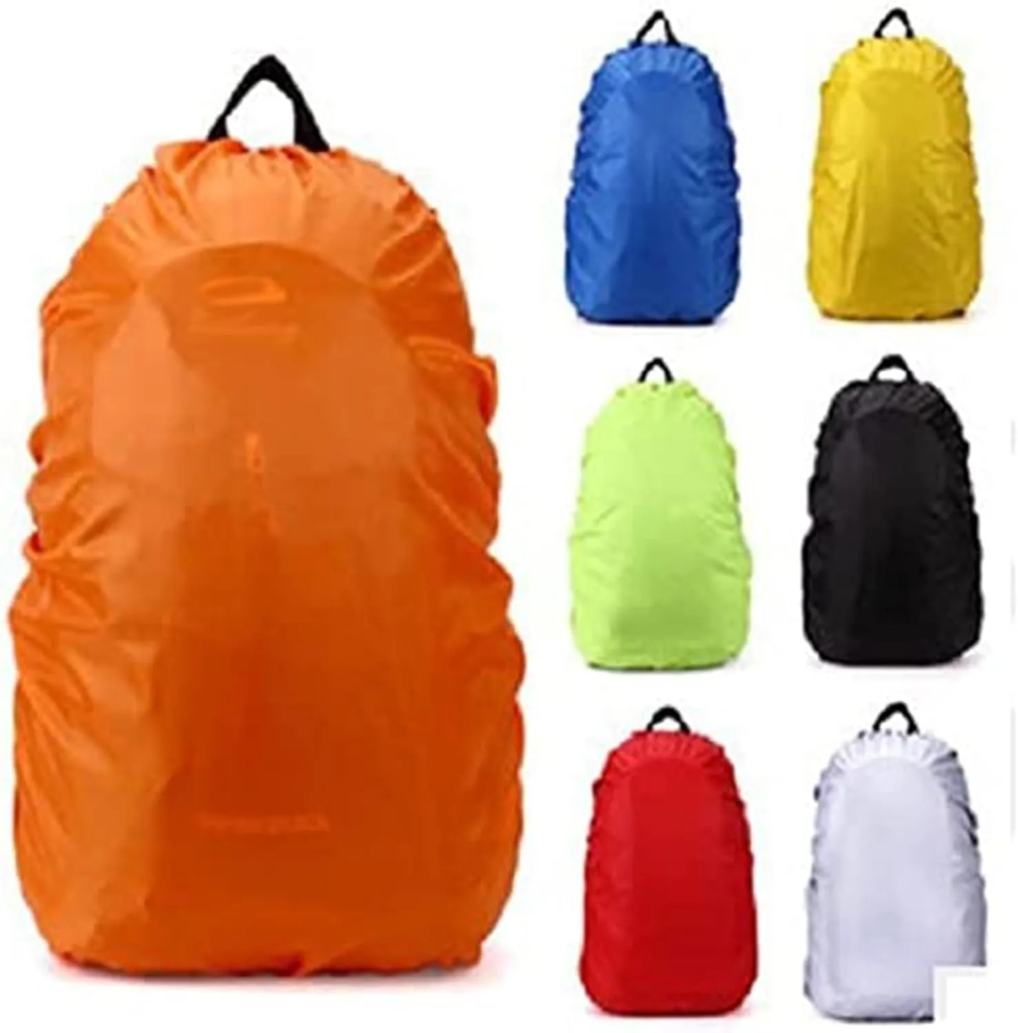 Waterproof Backpack Rain Cover, 35-80L Adjustable Rucksack Rain Cover, Outdoor Anti-Tear Backpack Raincover for Camping, Outdoor Hiking, Cycling, Traveling-Yellow||35-40L
