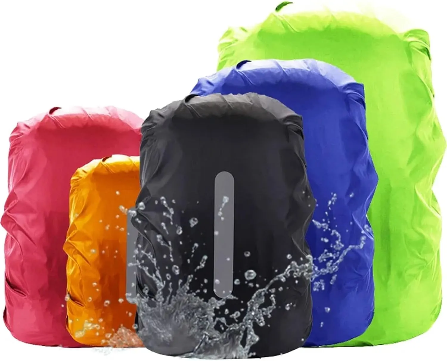 Waterproof Backpack Rain Cover Waterproof Backpack Cover Rain Cover Night Safety Light Raincover for Hiking Camping for Hiking，Camping(Black,M(30-40L))