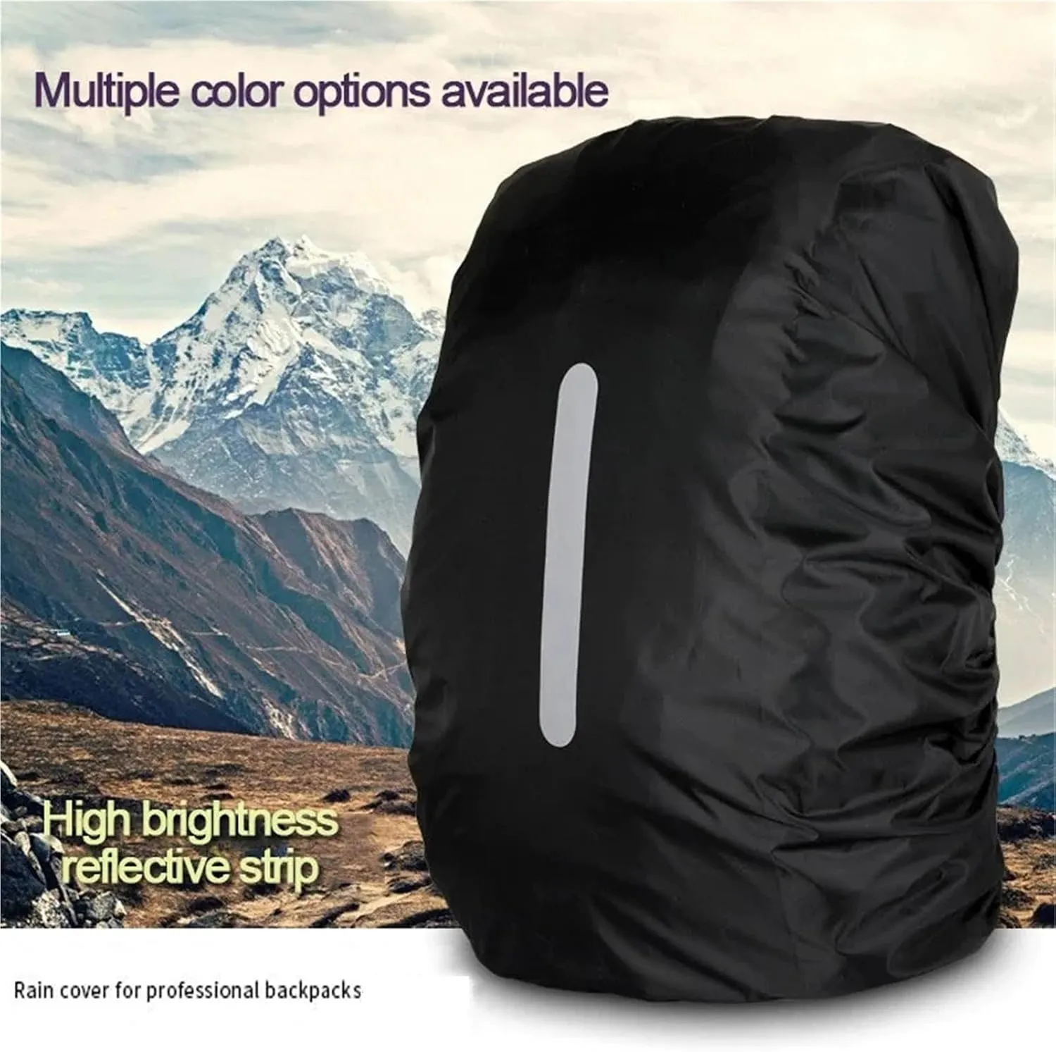 Waterproof Backpack Rain Cover Waterproof Backpack Cover Rain Cover Night Safety Light Raincover for Hiking Camping for Hiking，Camping(Black,M(30-40L))