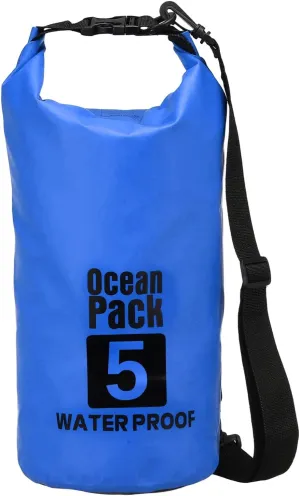 Waterproof Dry Bag, 5L Fit for Women Men Water Proof Bags Lightweight Dry Storage Floating Backpack with Whistle for Travel Backpacking Boating Kayaking Camping (Blue)