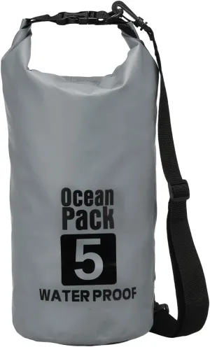 Waterproof Dry Bag, 5L Fit for Women Men Water Proof Bags Lightweight Dry Storage Floating Backpack with Whistle for Travel Backpacking Boating Kayaking Camping (Gray)