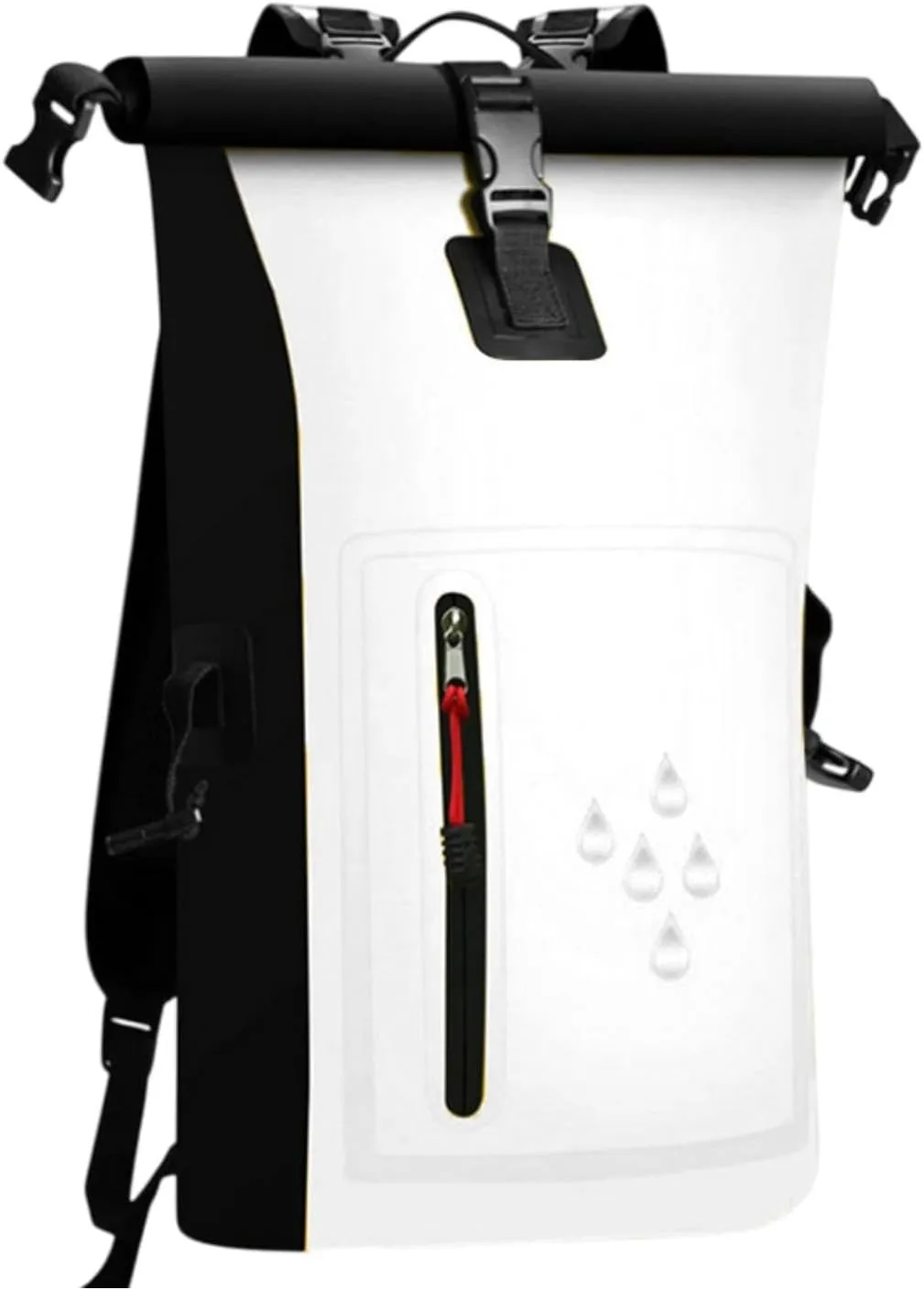Waterproof Dry Bag Kayak Float Bag 25L Wear Resistant Waterproof Backpack Dry Sack for Outdoor Camping Boating Surfing Ski, White
