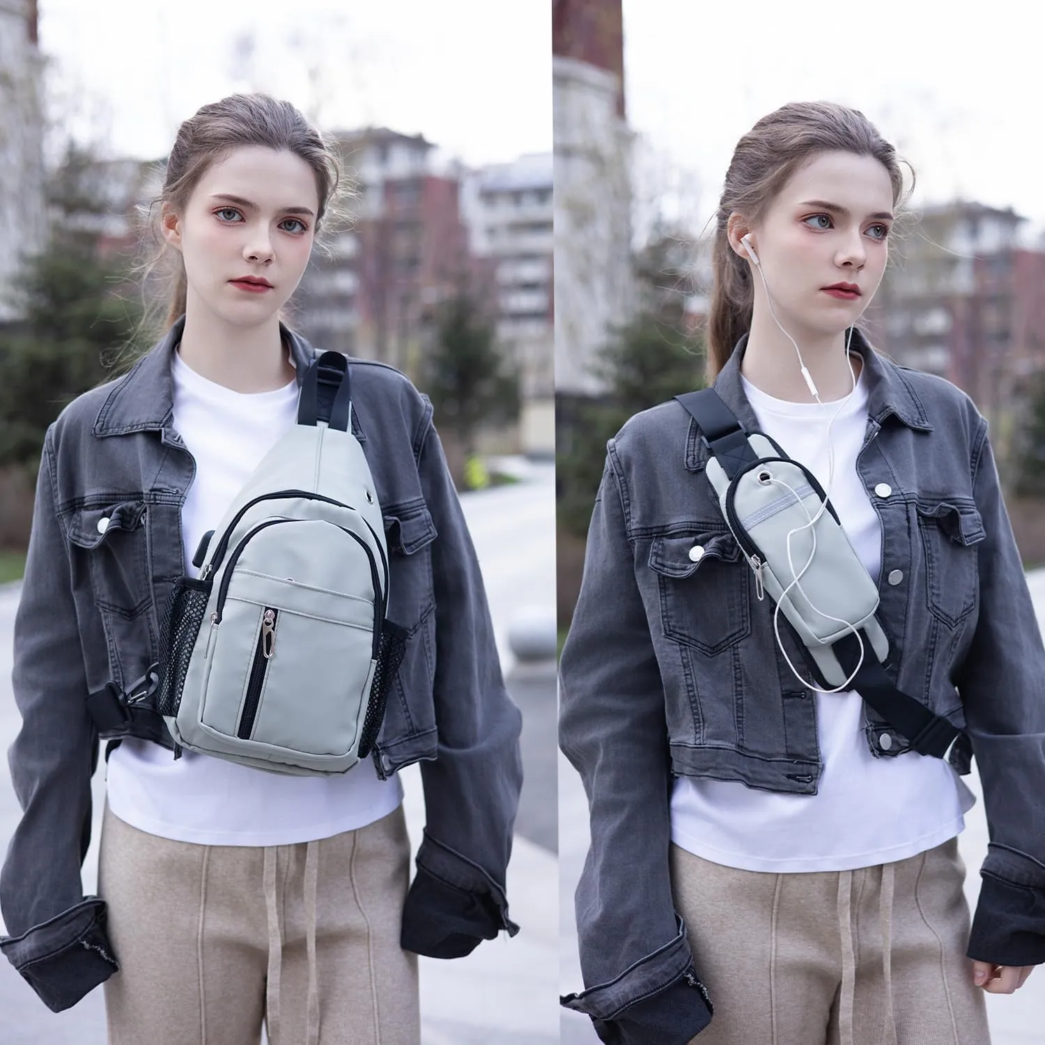 Waterproof Sling Backpack Crossbody Sling Bag for Women Men, Multipurpose Travel Hiking Adjustable Chest Bag Casual Daypack