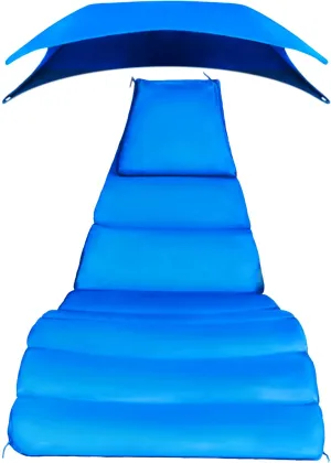 Weatherproof Replacement Cushion Pad and Umbrella for Hanging Lounge Chair Outdoor Chaise Hanging Hammock Chair - Long-Lasting, Fade-Resistant, Quick-Dry, Outdoor Lounge Replacement Set (Blue)