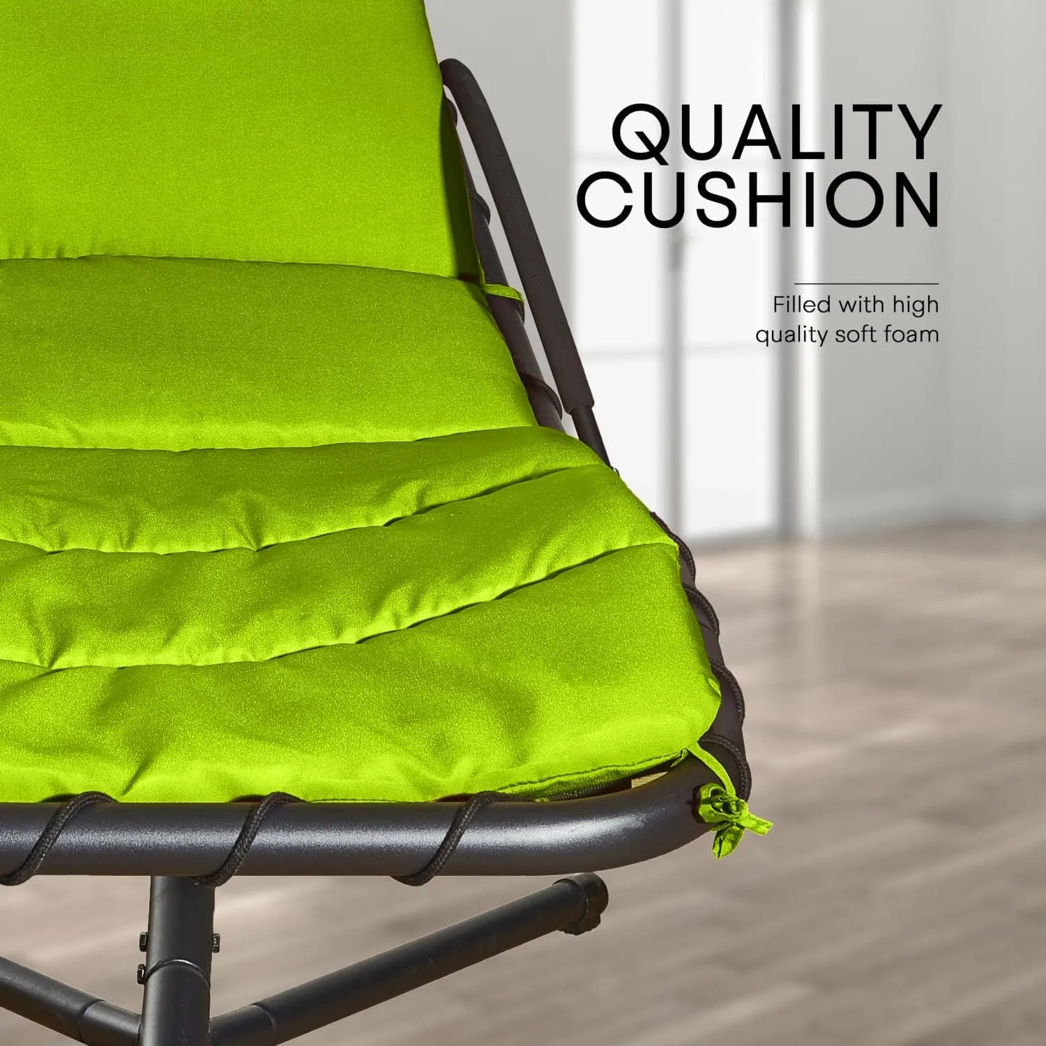 Weatherproof Replacement Cushion Pad and Umbrella for Hanging Lounge Chair Outdoor Chaise Hanging Hammock Chair - Long-Lasting, Fade-Resistant, Quick-Dry, Outdoor Lounge Replacement Set (Green)