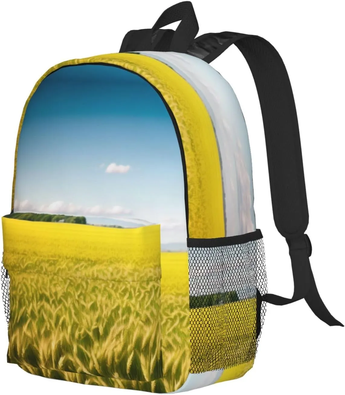 Wheat Field Pattern Backpack Lightweight Casual Backpack Double Shoulder Bag Travel Daypack With Laptop Compartmen