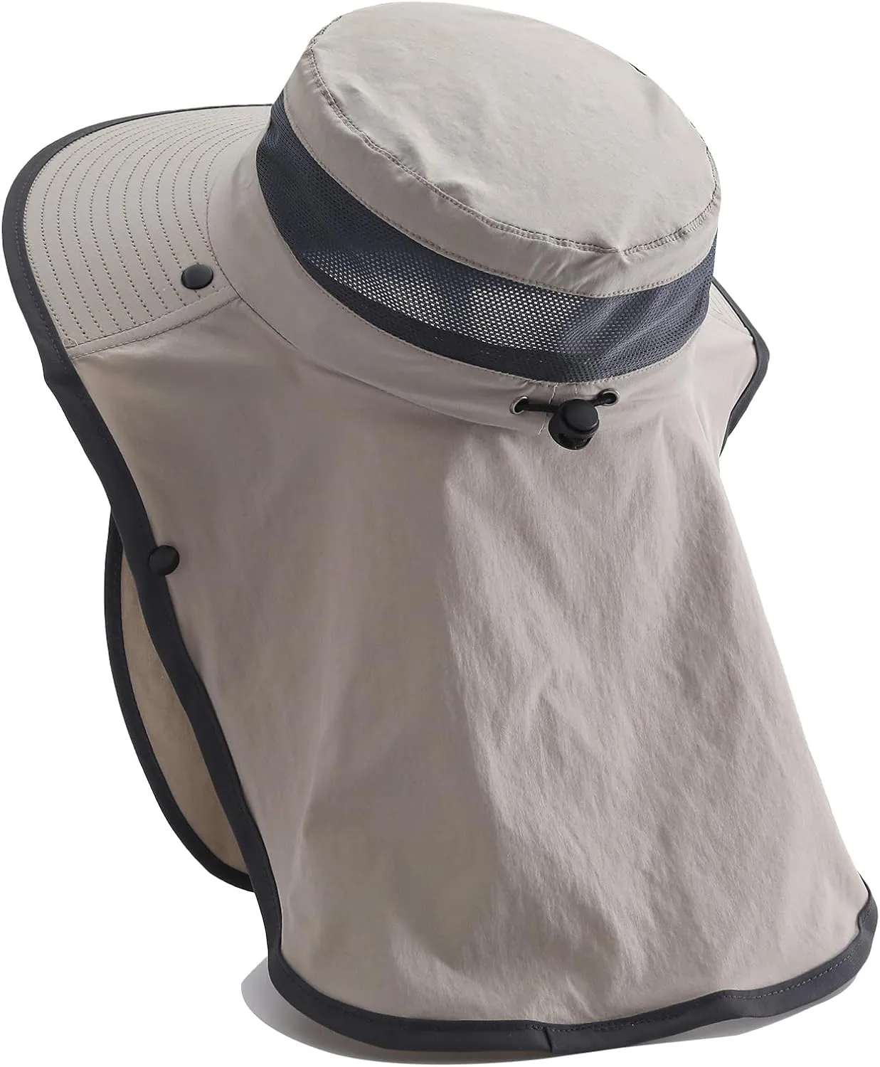 Wide Brim Sun Hat with Neck Flap Sun Protection Full Coverage Outdoor Hat for Gardening Fishing Hiking Beach Travel