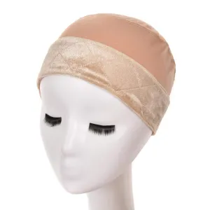 Wig Grip Cap Wig Grip Band with Cap for Women 2-in-1 Wig Grip Band Plus Wig Cap for Lace Wigs and Frontal No-Slip Comfort Velvet Adjustable Wig Grip Cap (Light Brown)