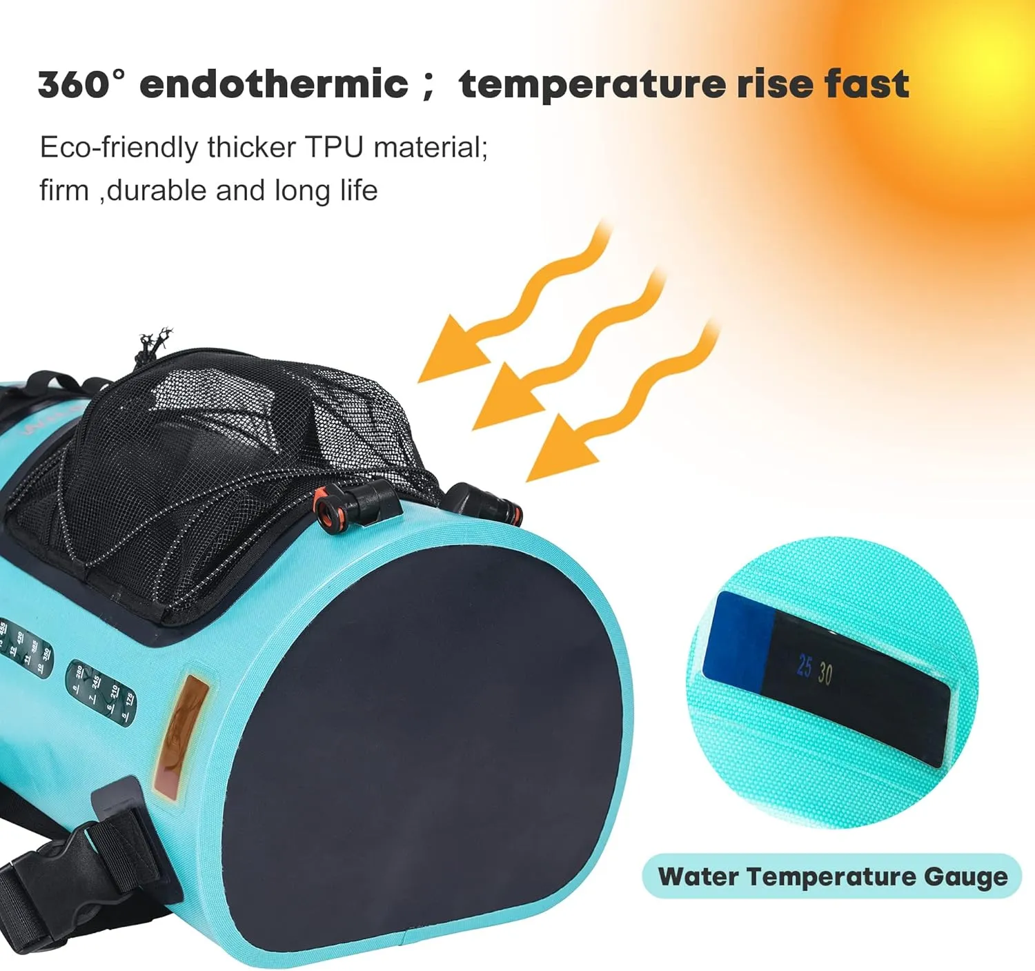 WILD HEART Camping Shower 22L/ 12L Portable Shower for Camping with Pressure Foot Pump and Hose - Solar Shower Bag Backpack for Camping, Road Trip & Outdoor Use