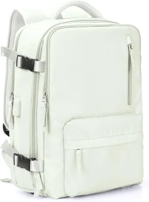 winspansy Carry on Backpack,Travel Backpack for Women Men Airline Approved Personal Item Size Hiking Gym Backpack Weekender Casual Daypack Backpack Waterproof Bag with Shoe Compartment,White Large