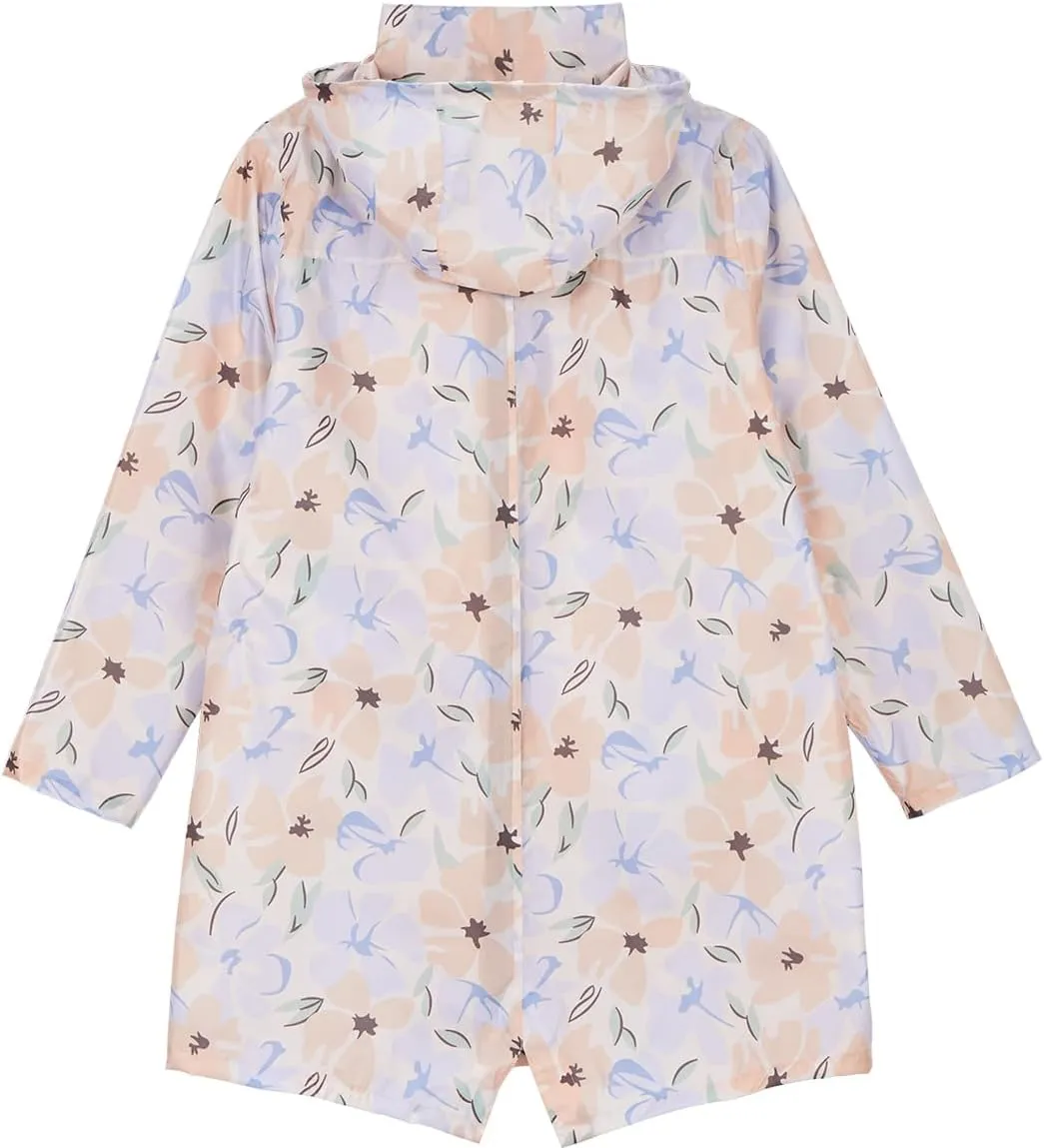 Women Waterproof Lightweight Rain Jacket Outdoor Hooded Raincoat