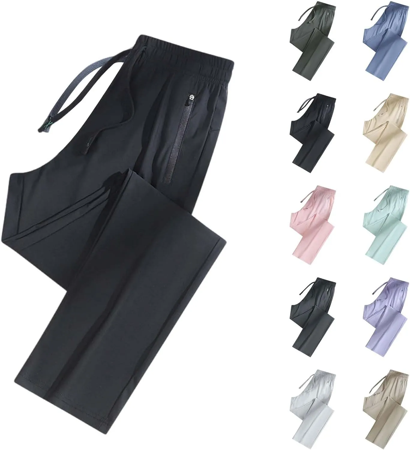 Womens Quick Dry Stretch Pant Trendy Cool Ice Silk Active Elastic Trouser Going Out Hiking Athletic Casual Sweatpants