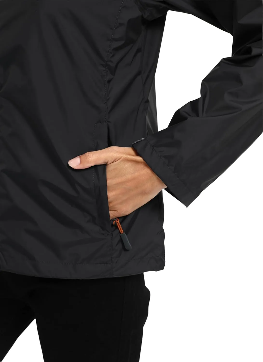 Women's Rain Jacket Lightweight Waterproof Rain Coat with Hooded Windproof Adjustable Windbreaker