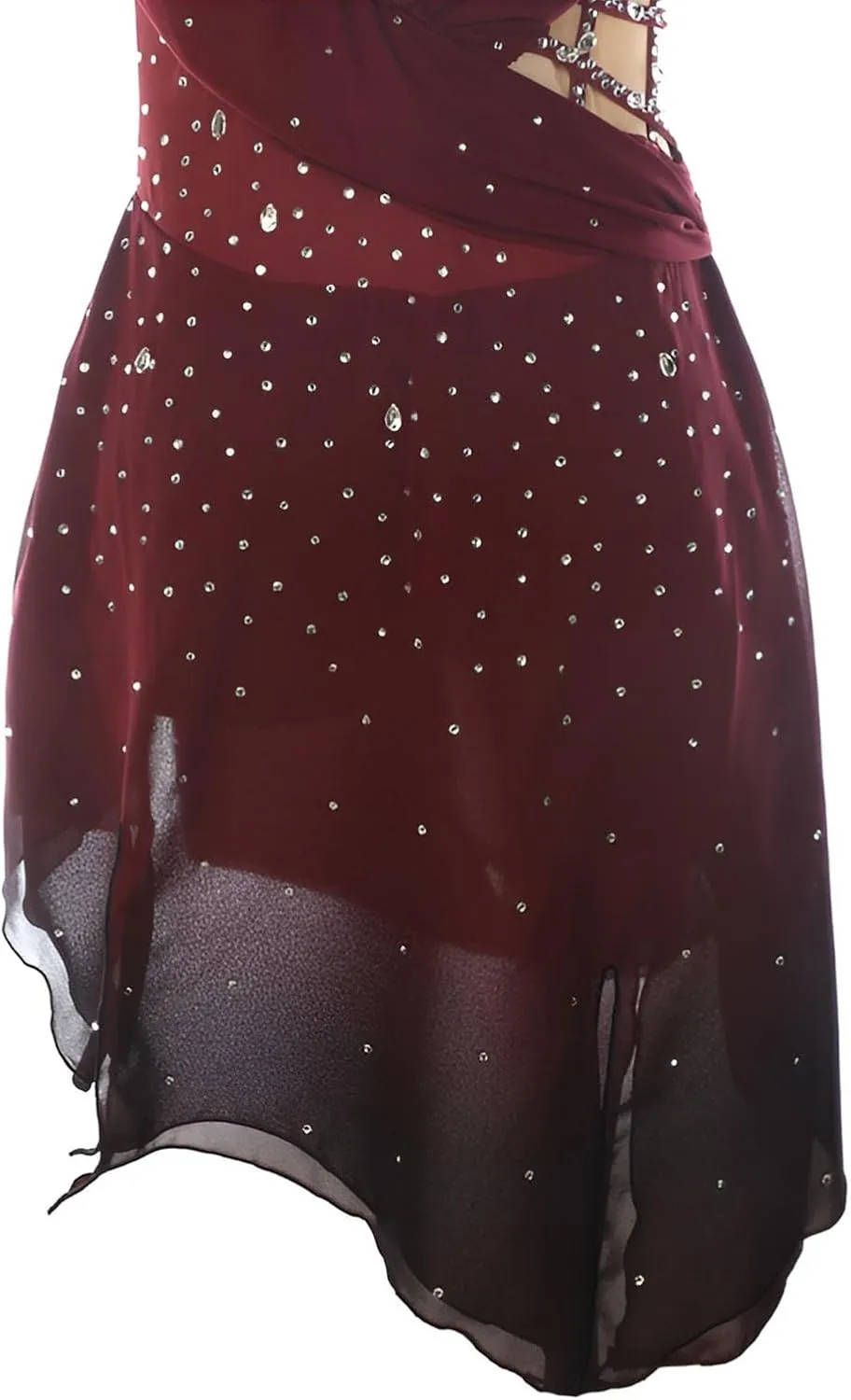 Women's Sleeveless Figure Skating Dress，Rhinestone Encrusted Custom Color for Competition Ice Skating Dress