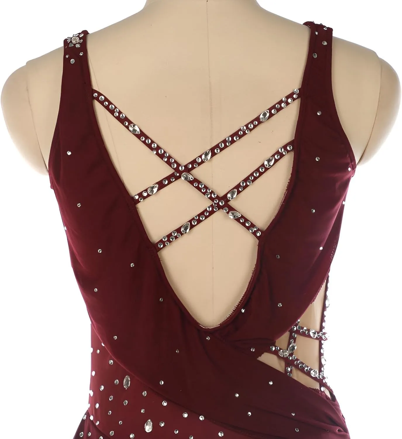 Women's Sleeveless Figure Skating Dress，Rhinestone Encrusted Custom Color for Competition Ice Skating Dress