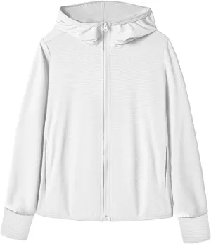 Womens SPF Uv Sun Protection Shirts Lightweight Jacket Breathable Zip Up Performance Workout Fishing T Shirts Hoodie