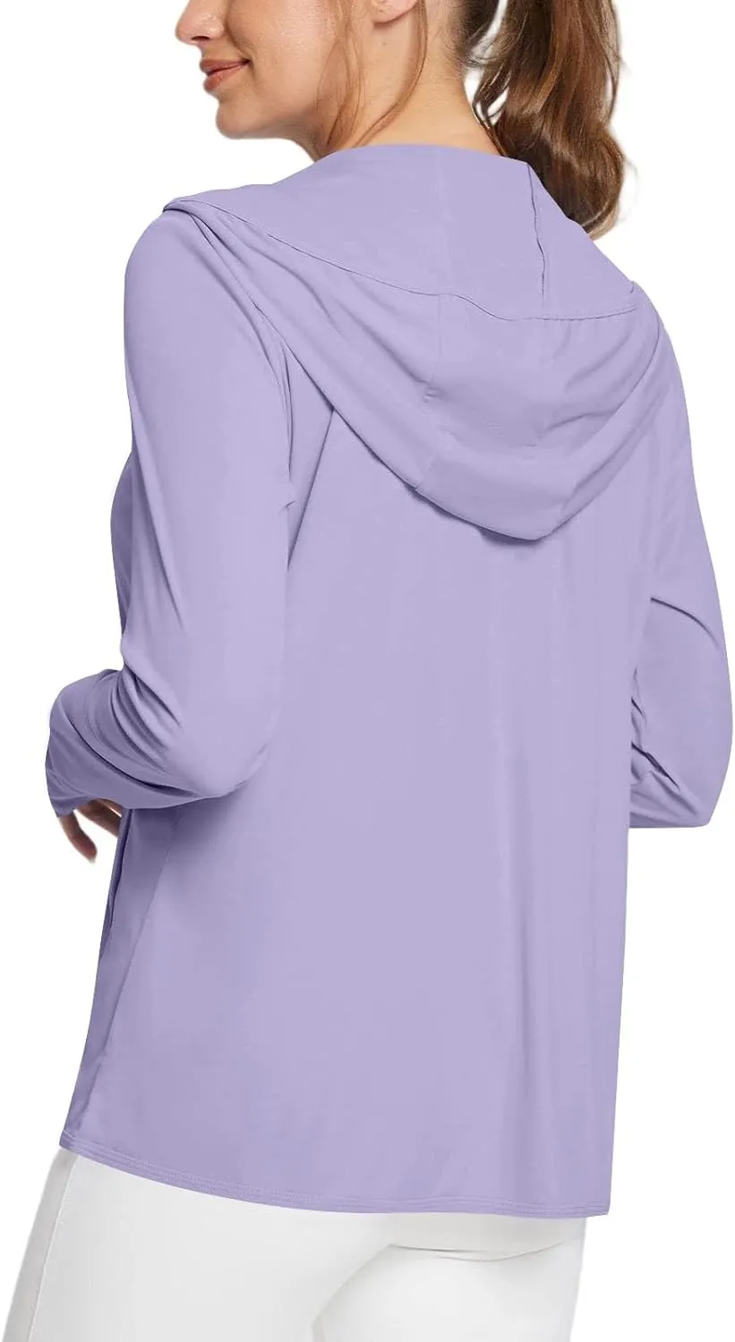 Women's UPF Sun Protection Jackets SPF Shirts UV Zip Up Hoodie Long Sleeve Summer Ice Silk Outdoor Clothes with Pockets