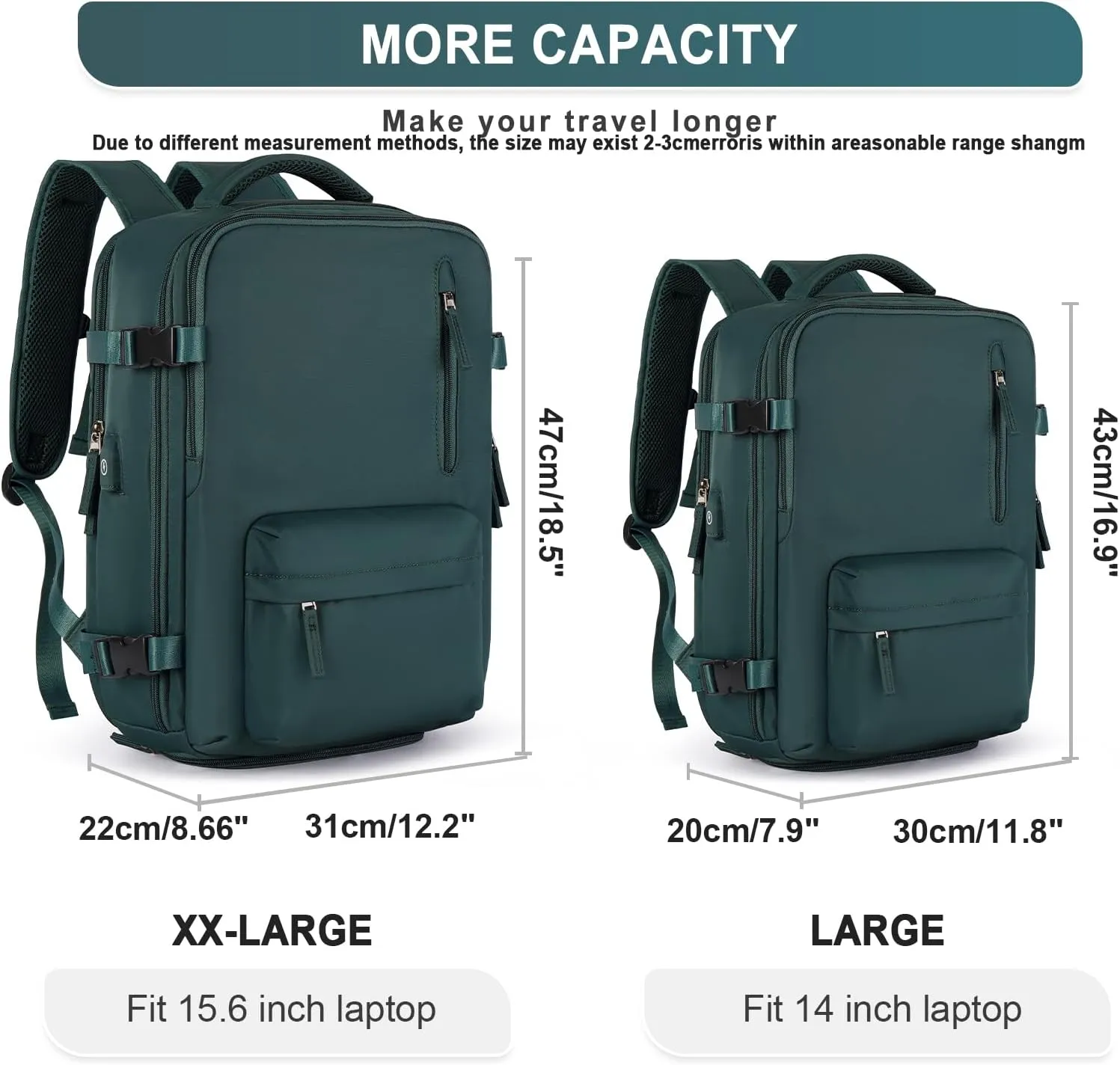 WONHOX Large Travel Backpack Carry on Flight Approved Laptop Work Business Backpack for Women Men Mochila de Viaje