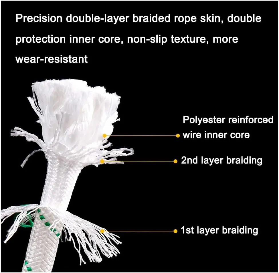 Working Aloft String, 20mm Durable Braid Polyester Rope, Power Construction Lifting Rope, Outdoor Climbing Rope with 26KN Pull, for Tie Swing Climb and Knot(Length-10m)